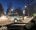 Около «Море парка» полицейский автомобиль врезался в военный УАЗ